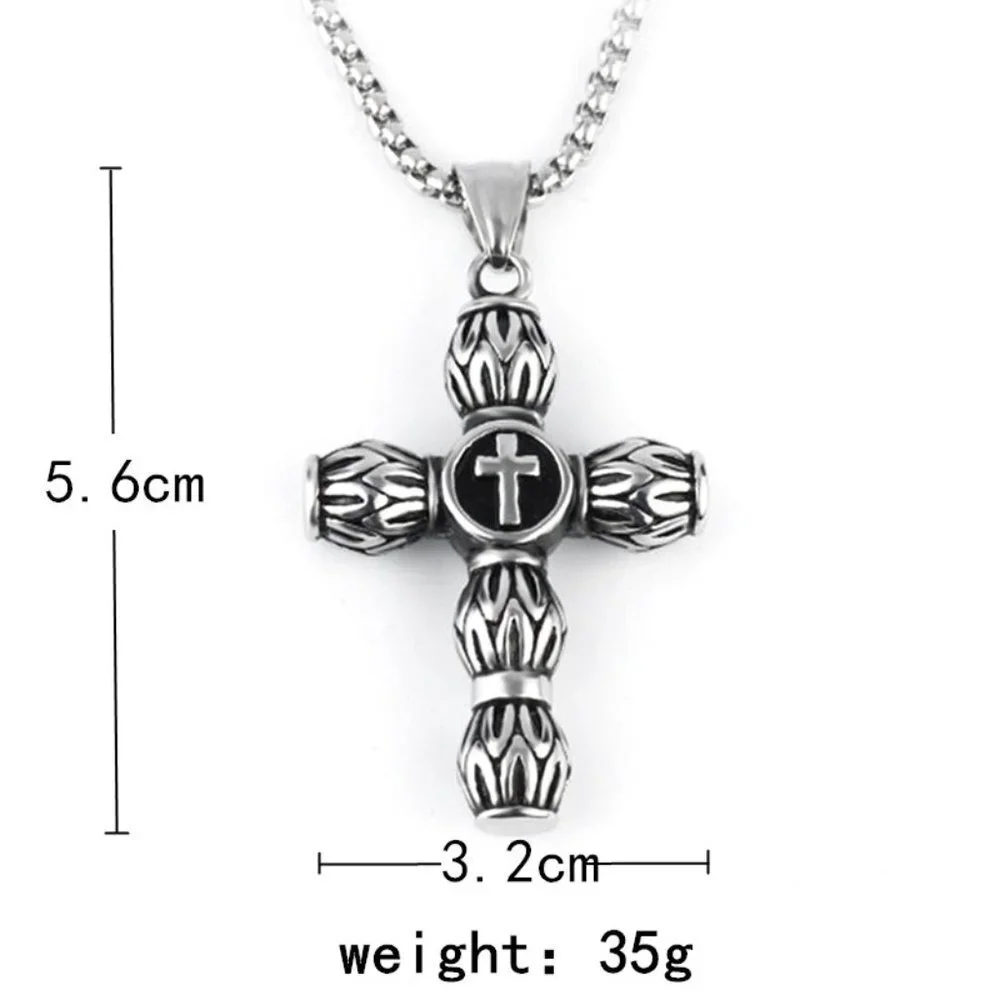 ❤️Spot Trendy Casting Cylindrical Cross Pendant necklace women/men N90201P190